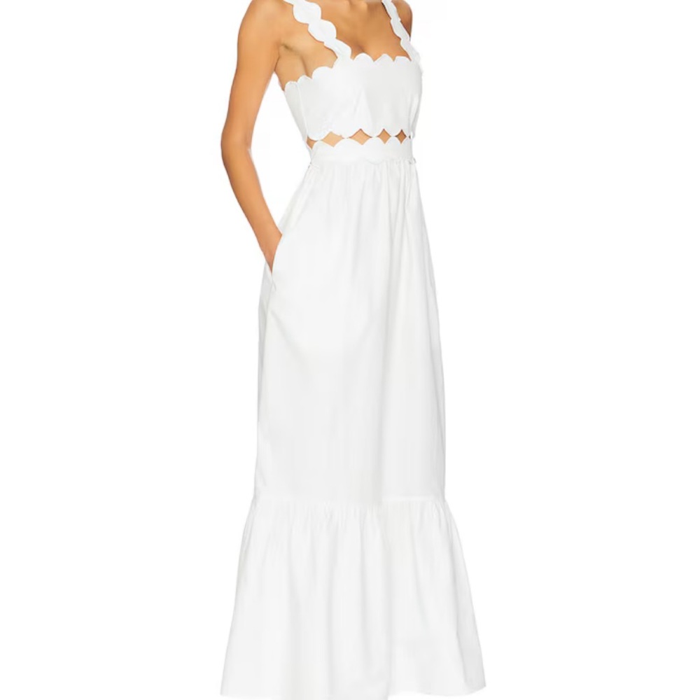 Beach Riot White Scallop-Trim Maxi Dress - Women's - Picture 2 of 3